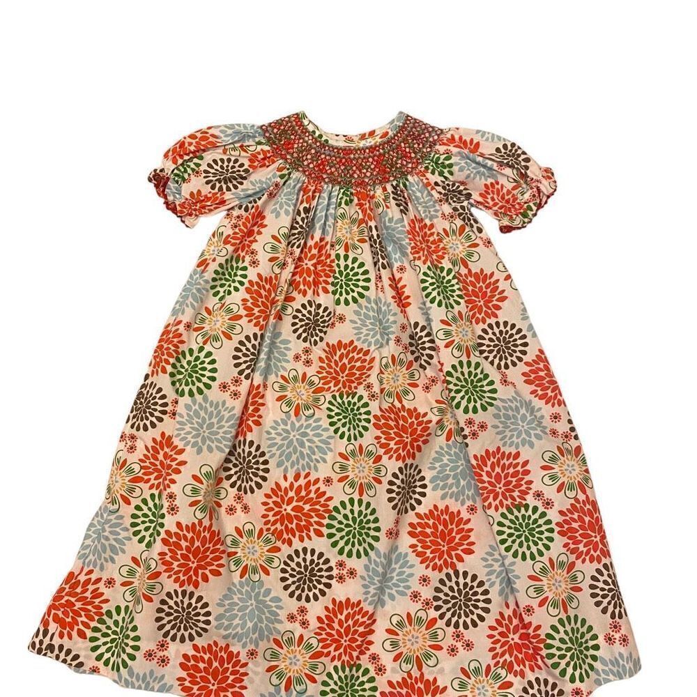 Stellybelly Floral Smocked‎ Embroidered Dress Size 5